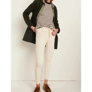 Pilcro Anthropologie Cream High-Rise Button-Fly Skinny Corduroy Pants Size 30